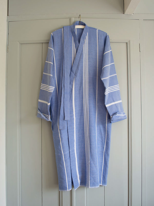 hammam bathrobe size M, greek blue